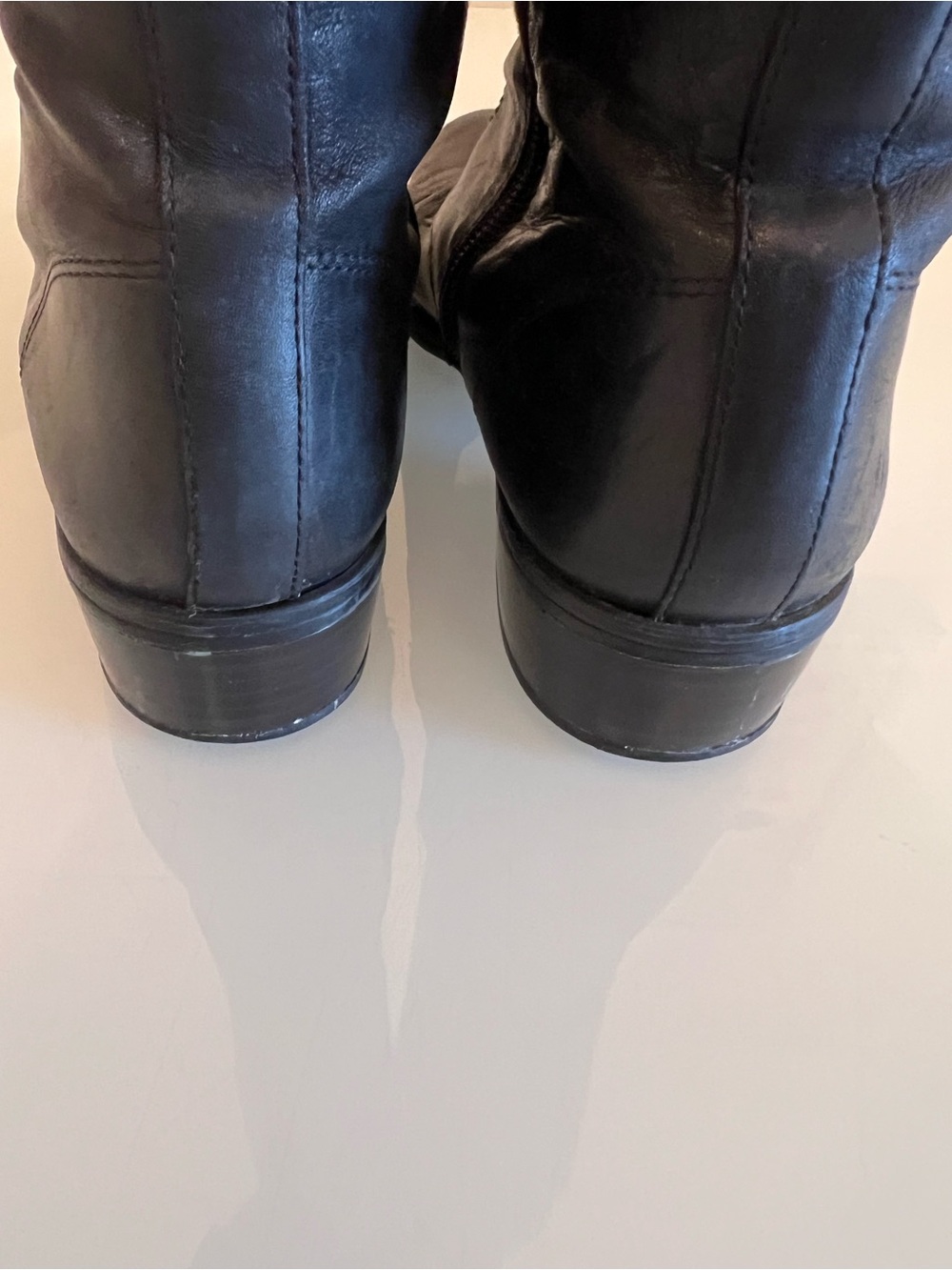 LAUREN RALPH LAUREN Tall Lace Up Boots Black Leather Riding Size 7 - Picture 5 of 16